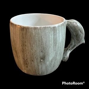 Vintage Art Pottery Gray Dolphin Handle Coffee Mug